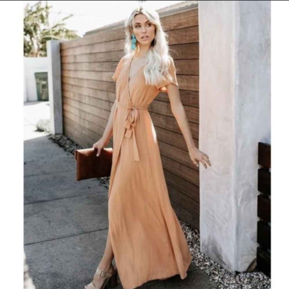 NWOT Vici Short Sleeve Wrap Maxi Dress - M